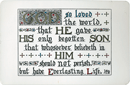 Small 5.75" x 3.75" Illuminated Calligraphy Text Card: For God so loved . . . everlasting life. John 3:16 (Entire Verse) by Christian Book Room, Hong Kong