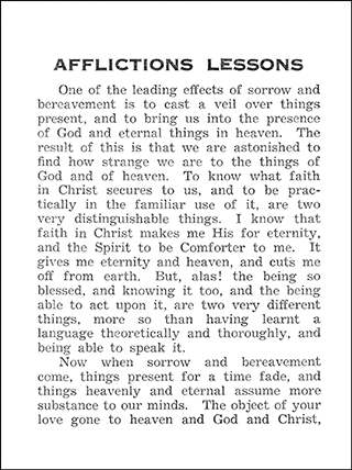 Affliction's Lessons by George Vicesimus Wigram