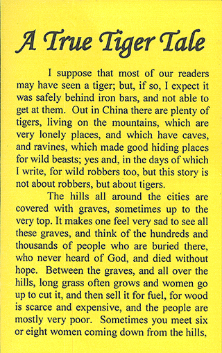 A True Tiger Tale