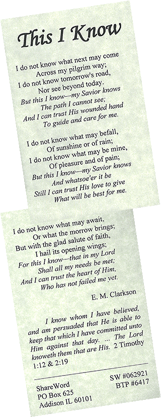 This I Know by E.M. Clarkson