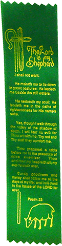 Psalm 23 "The LORD is my Shepherd.... Full Psalm: Standard Embossed Ribbon Bookmark by BCE