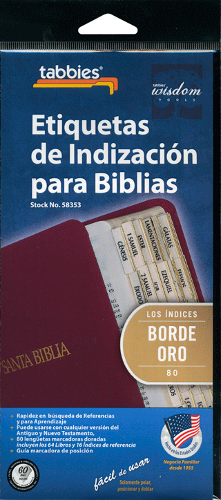 Etiquetas de Indización para Biblias: Vertical, Conjunto de 80 Separadores Biblicas Tradicionales by Tabbies