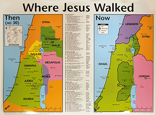 Where Jesus Walked: Then and Now Wall Chart by Rose Publishing