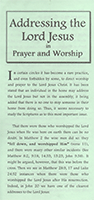 Addressing the Lord Jesus in Prayer and Worship by Mark Best