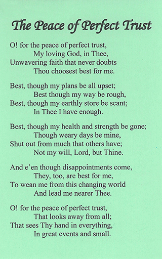 The Peace of Perfect Trust by C.H. T.