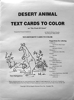 Desert Animal Text Cards to Color: Verses on the Work of Christ by Vivian D. Gunderson