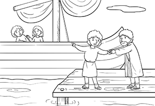 Jonah Pays Fare to Ninevah Coloring Page