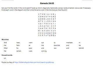 Genesis 24:63 Word Search Puzzle