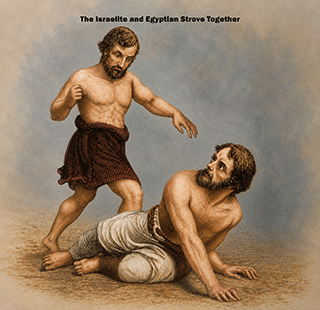 The Israelite and Egyptian Strove Together