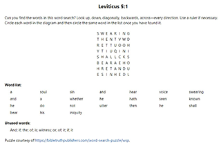 Leviticus 5:1 Word Search Puzzle