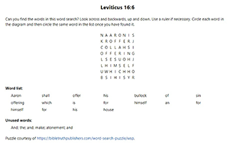 Leviticus 16:6 Word Search Puzzle