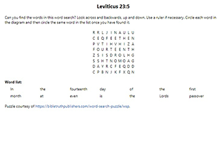 Leviticus 23:5 Word Search Puzzle