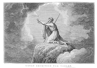 Moses receiving the tablets