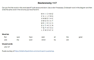Deuteronomy 11:7 Word Search Puzzle