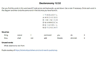 Deuteronomy 12:32 Word Search Puzzle
