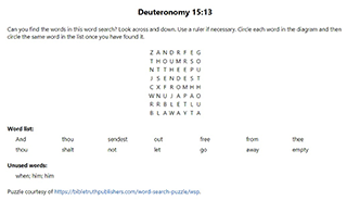 Deuteronomy 15:13 Word Search Puzzle