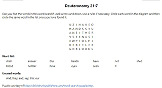 Deuteronomy 21:7 Word Search Puzzle