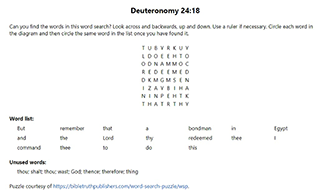 Deuteronomy 24:18 Word Search Puzzle