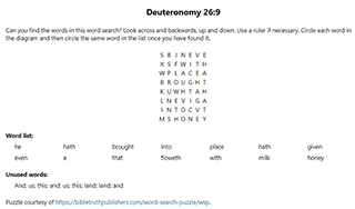 Deuteronomy 26:9 Word Search Puzzle