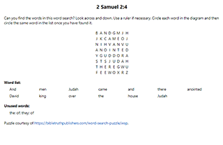 2 Samuel 2:4 Word Search Puzzle