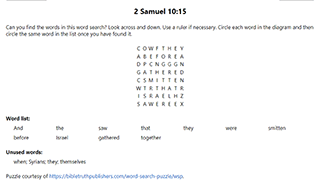2 Samuel 10:15 Word Search Puzzle