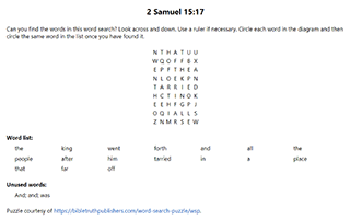2 Samuel 15:17 Word Search Puzzle