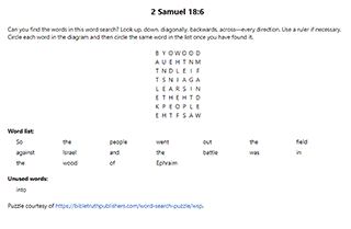 2 Samuel 18:6 Word Search Puzzle