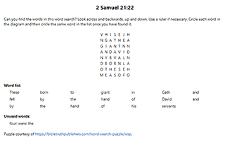 2 Samuel 21:22 Word Search Puzzle