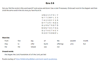 Ezra 3:6 Word Search Puzzle
