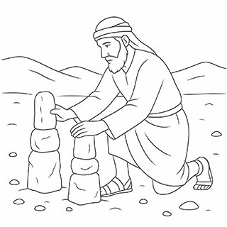 Jacob setting up pillars