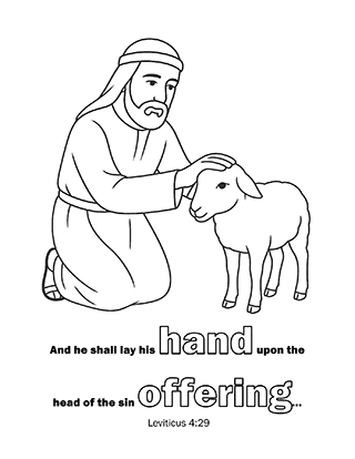 Isrealite Laying his sin on a Lamb