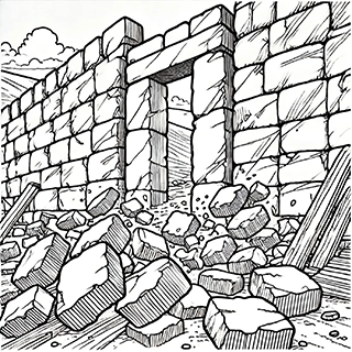 Jericho walls falling down